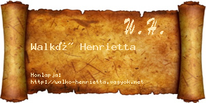Walkó Henrietta névjegykártya
