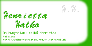 henrietta walko business card